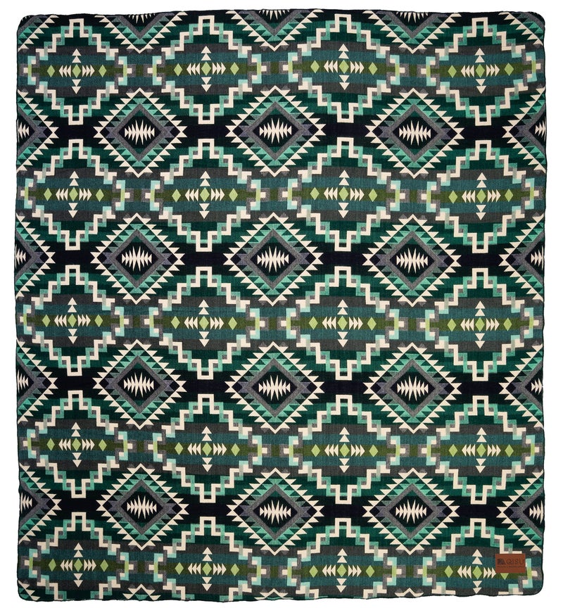 QISU Wool Blanket Throw | Large, Beautiful, Warm, Handmade in Ecuador by Local Artisans |94â€³ x 78â€³| Ultra-Soft, Hypoallergenic & Breathable | Non-Itchy or Scratchy Fabric (Shamrock Star) - Image 2